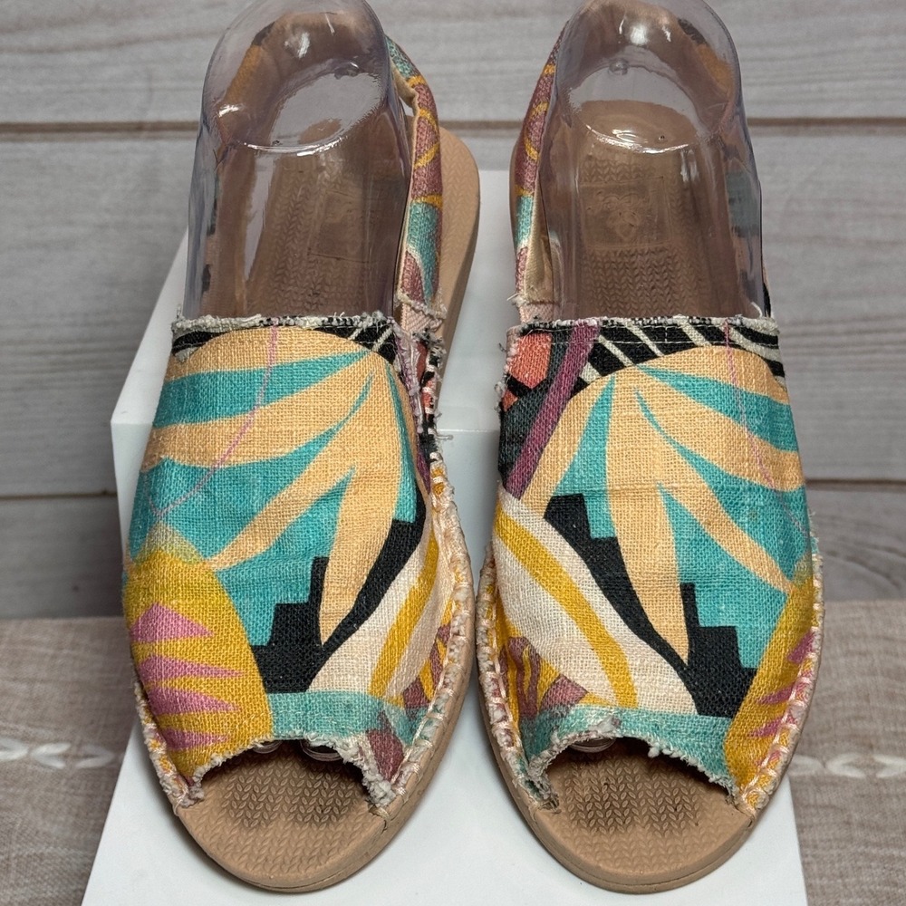 Reef Escape Sling Prints Sandals Womens 8 Tropical Canvas Open Toe RFA0A3YKO